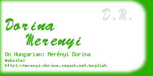 dorina merenyi business card